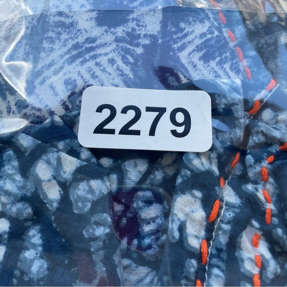 Free People indigo blue print babydoll off the shoulder dress 22279 - Picture 13 of 13